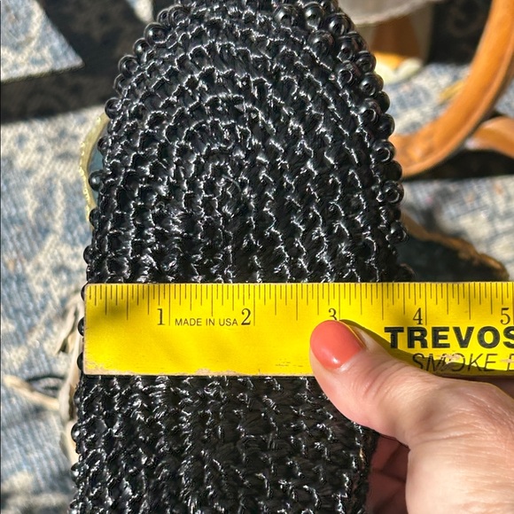 Vintage Black Beaded Taffeta Handbag - Picture 10 of 10